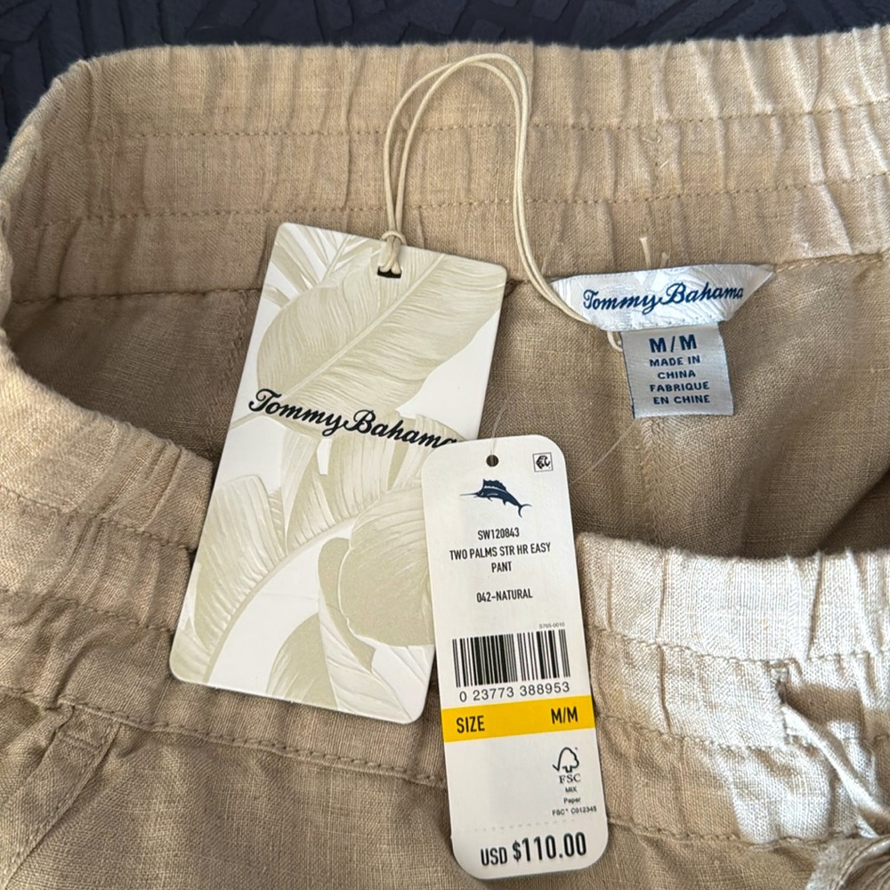 Tommy Bahama Woman’s Linen Khaki Drawstring Pants!